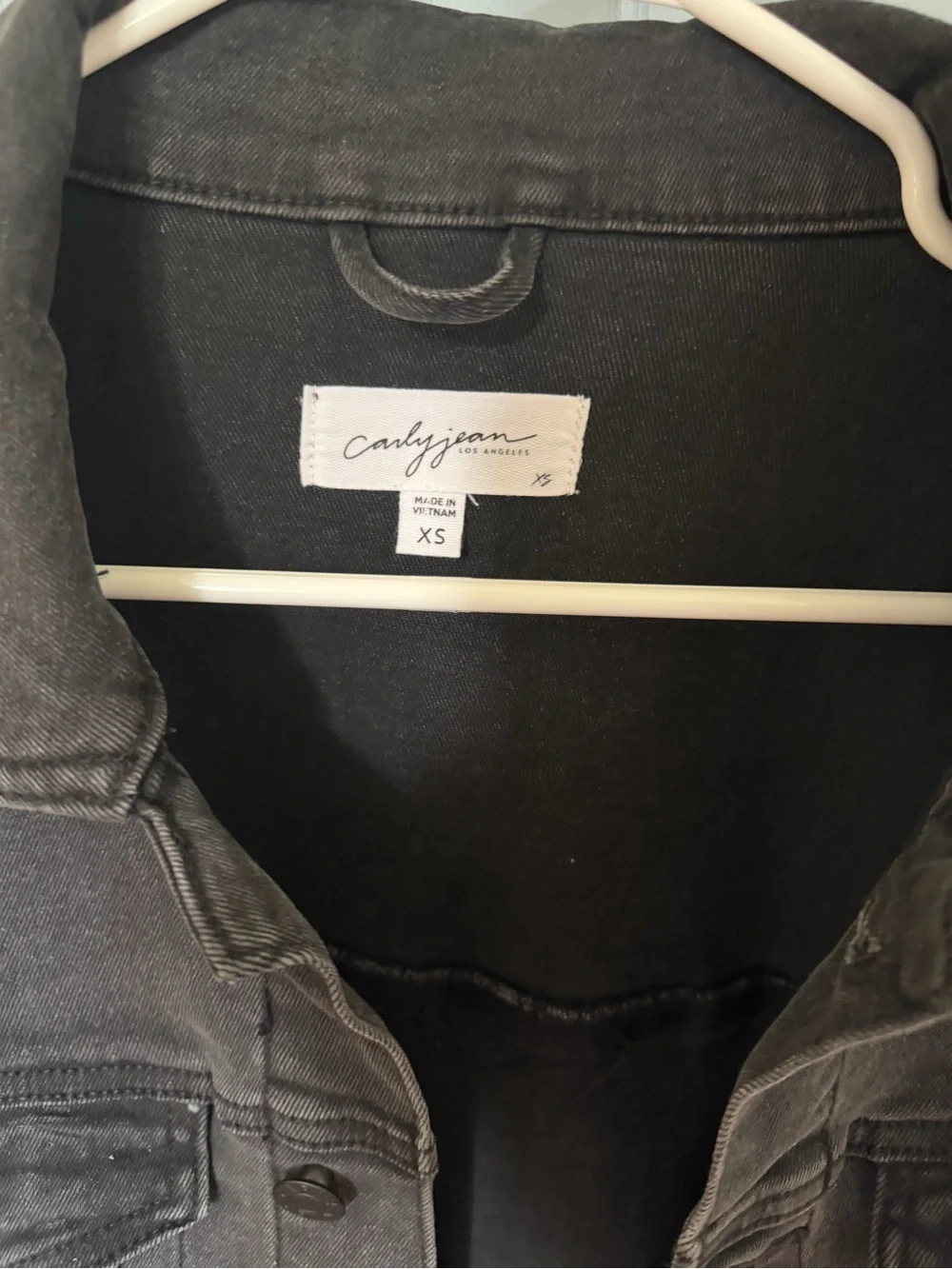Carly Jean Los Angeles Washed Black Jean Hunter jacket XS (oversized to fit XS-M